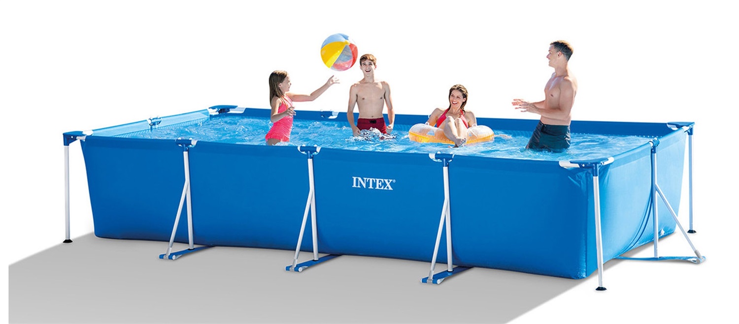 Intex 28273NP Piscina Rettangolare Fuori Terra Blu 450 x 220 x 84 cm, Capacità 7127 L, Max 5-6 Persone