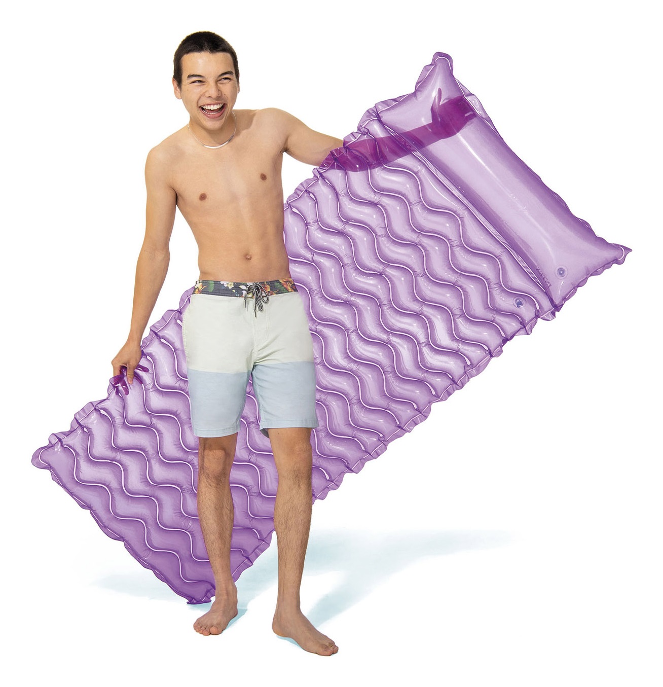 Intex Materassino Onde 229 x 86 cm - Vinile Resistente, Colori Assortiti, Facile da Gonfiare