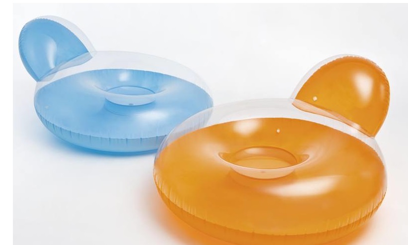 Intex Poltrona Frost Gonfiabile 137x122 cm - 2 Camere d'Aria, Colori Assortiti, Cuscino Integrato