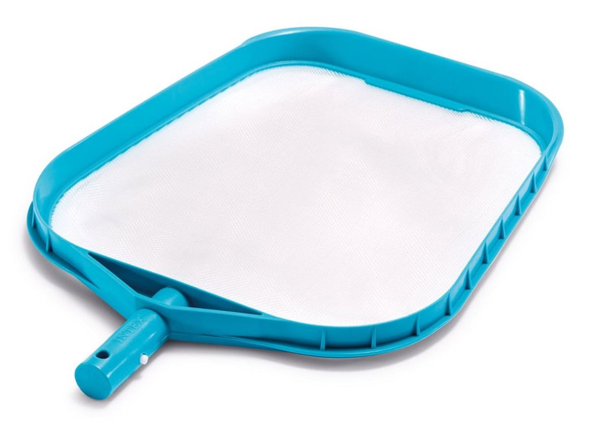 Intex 29050 - Skimmer Manuale per Piscina, Retina Raccogli Foglie in Plastica Azzurra, Compatibile con Asta Telescopica