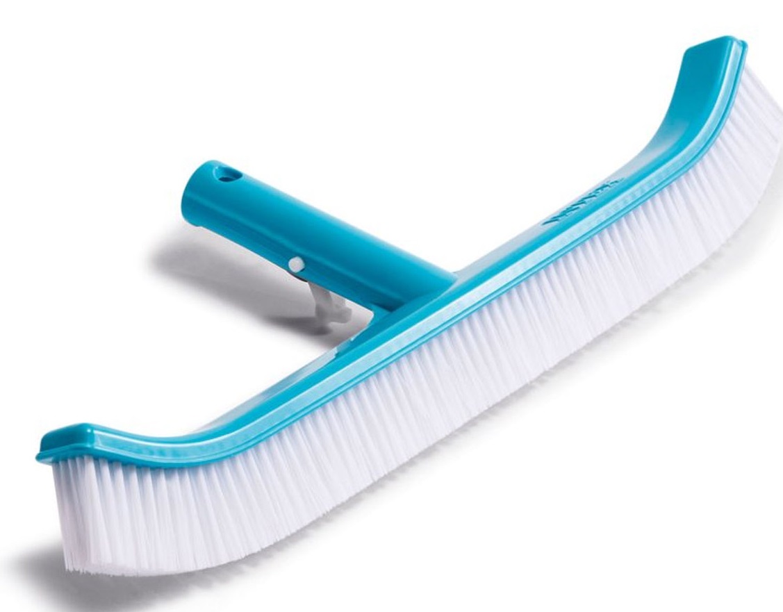 Intex 29053 Spazzola Curva per Piscina 40,6 cm - Plastica Azzurra, Compatibile con Asta Telescopica