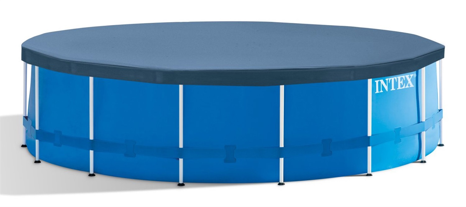 Intex 28242 Piscina Fuori Terra Rotonda Metal Frame 457x122 cm Blu - Capacità 16805 L, Filtro a Cartuccia, Portata 3785 L/h
