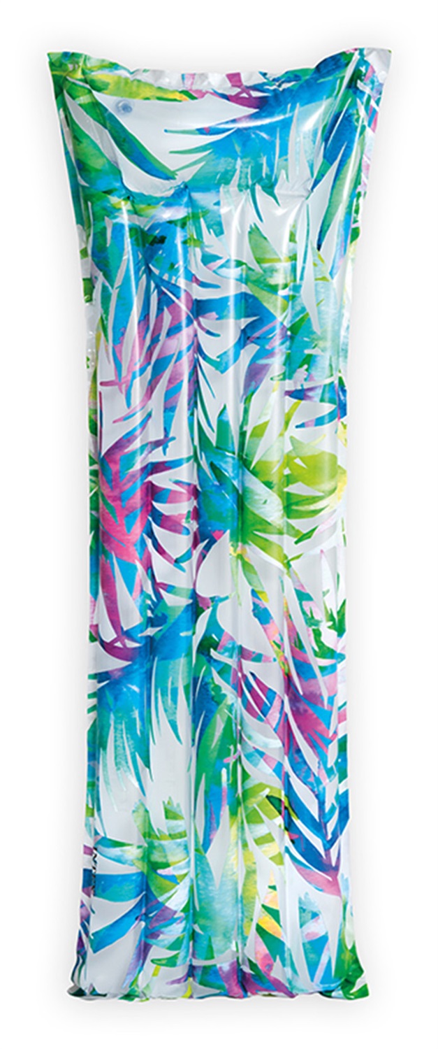 Intex Materassino Gonfiabile Floreale 183x69 cm - Vinile Resistente con Cuscino Integrato e Due Camere d'Aria