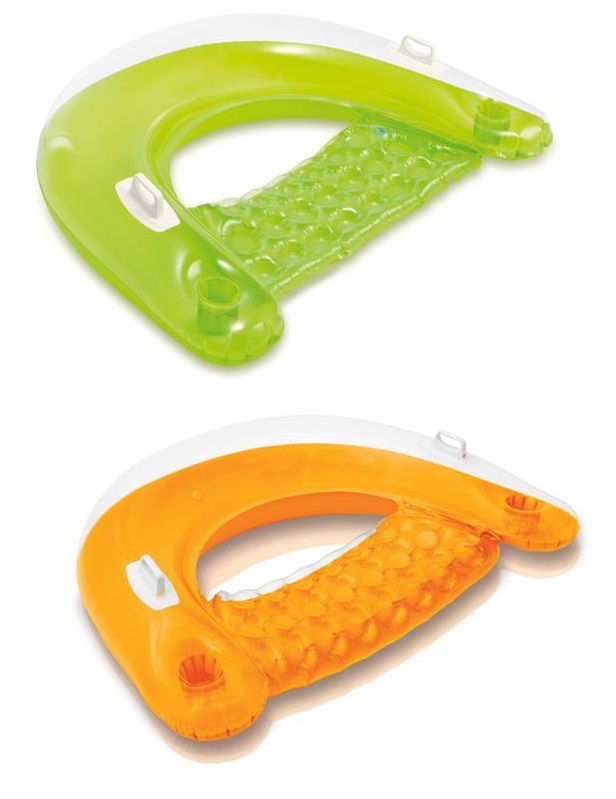 Intex Poltrona Gonfiabile Aperta Sit&Float 152x99 cm - Sedia da Piscina Colore Casual