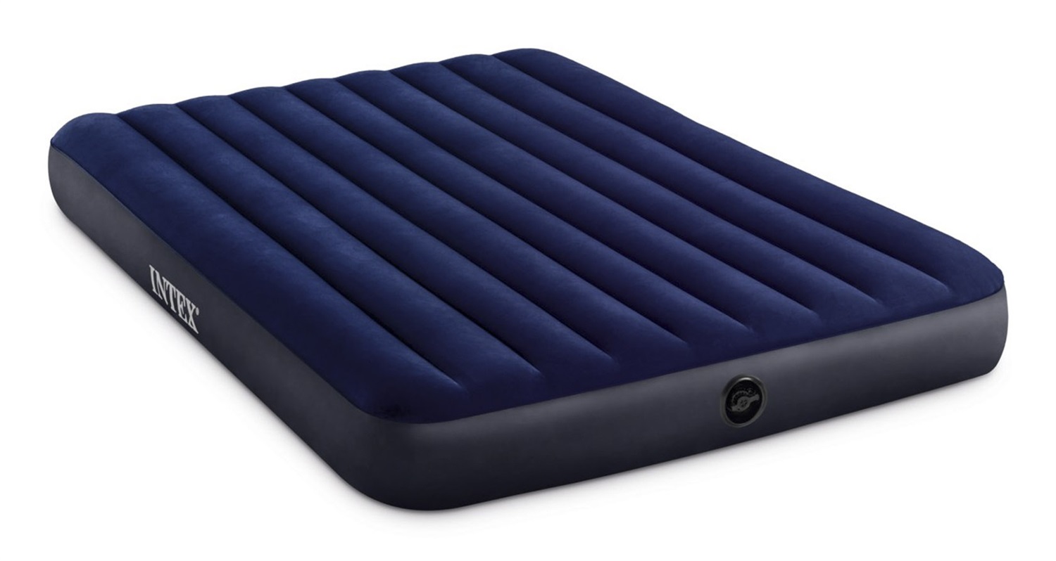 Intex Materasso Gonfiabile Classic Downy Matrimoniale 152x203x25 cm con Tecnologia Fiber-Tech, Blu