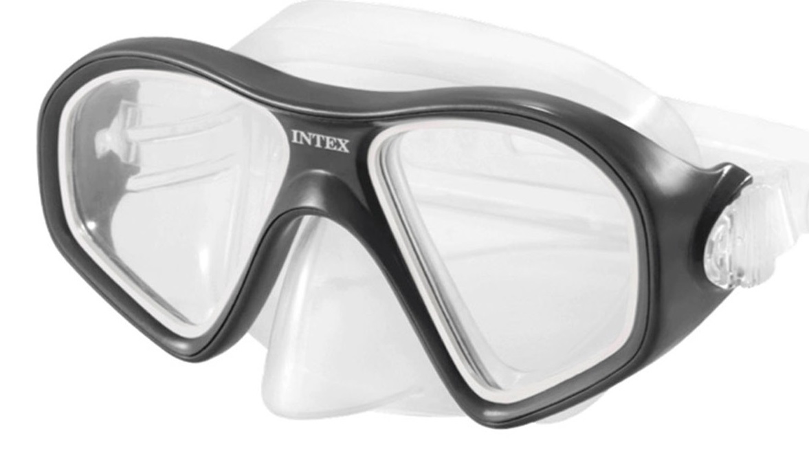 Intex 55648 Set Maschera e Boccaglio Reef Rider - Chiusura Antiacqua, Ipoallergenico, Lattice Free, per Età 14