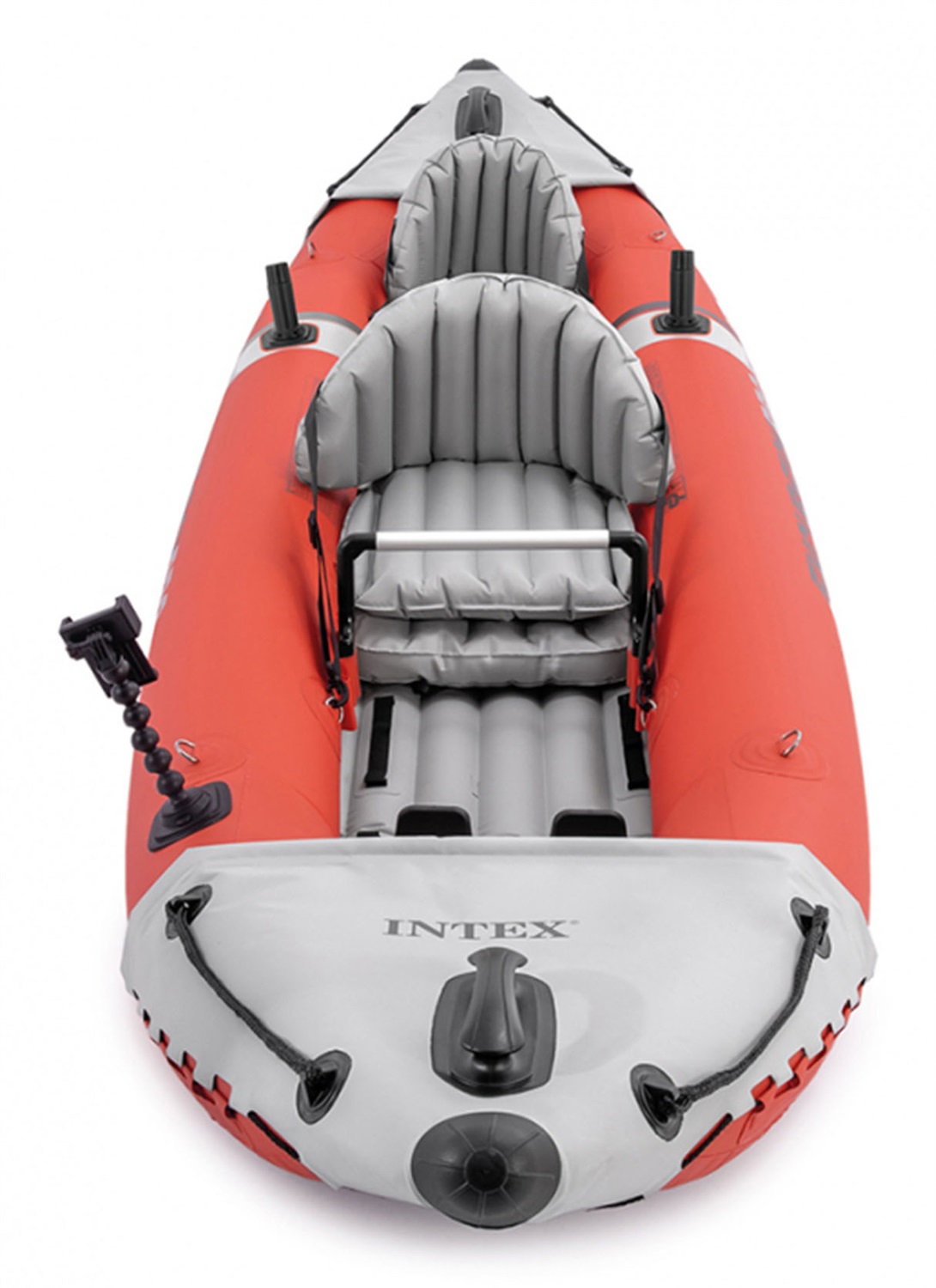Intex Excursion Pro K2 - Canoa Gonfiabile 2 Posti, 384x94x46 cm, PVC Super Resistente, con Remi e Pompa Inclusi