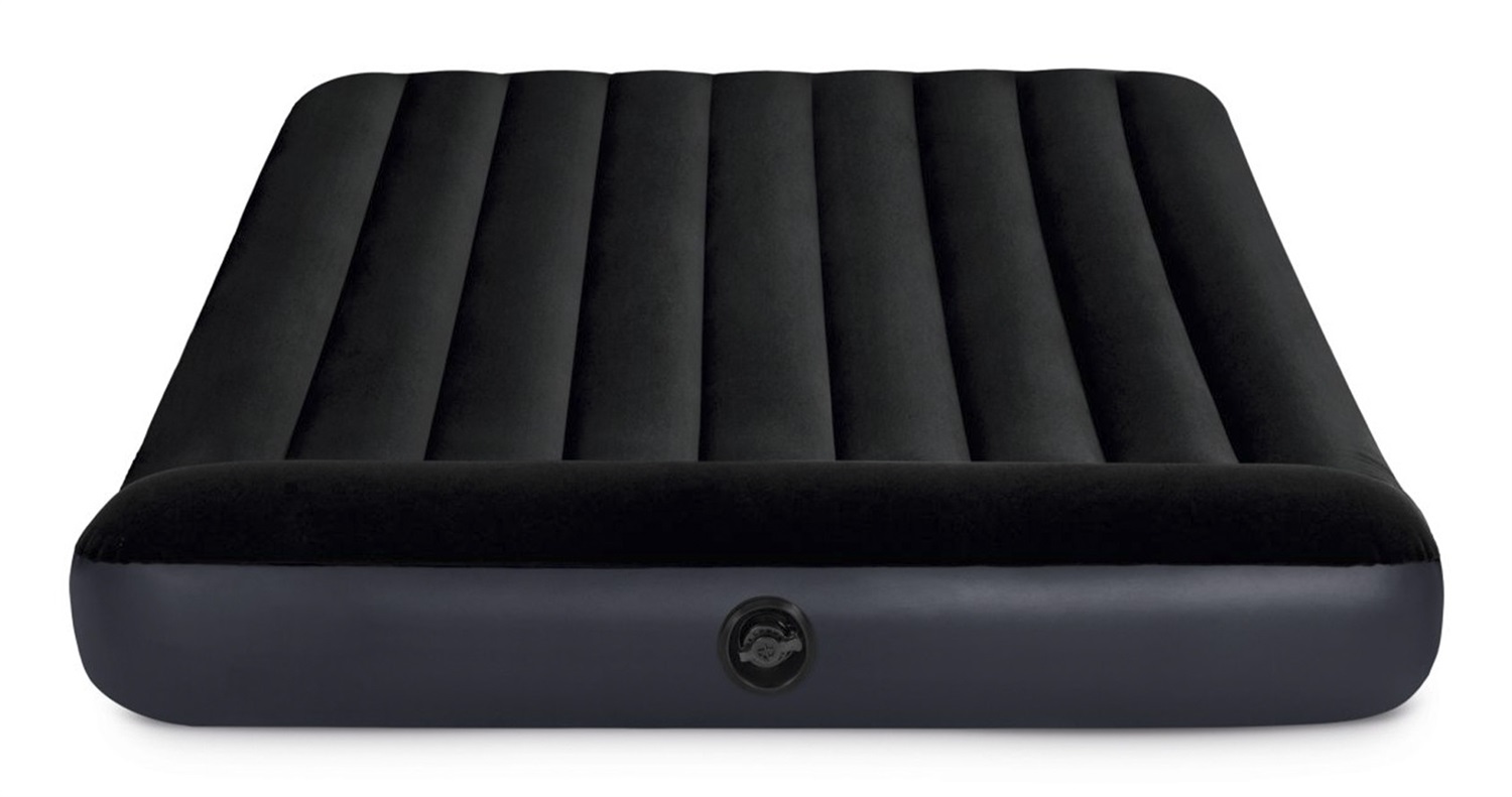 Intex Dura-Beam Pillow Rest Classic Materasso Gonfiabile Matrimoniale 152x203x25 cm con Cuscino Ergonomico e Superficie Floccata - Blu Scuro