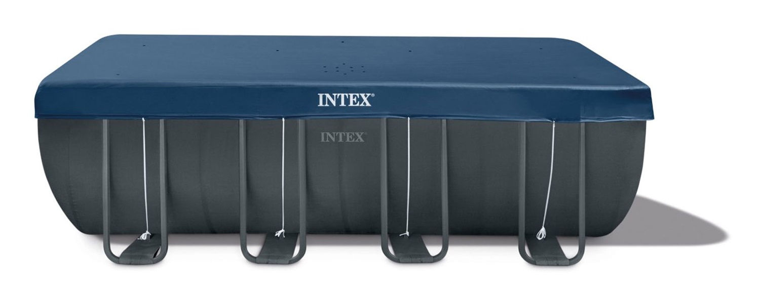 Intex 26356NP - Piscina Fuori Terra Ultra XTR Frame Rettangolare 549x274x132 cm, Capacità 17203 L, Pompa Filtro 5700 L/h, Scaletta, Telo Base e Copertura, Acciaio e PVC, Grigio