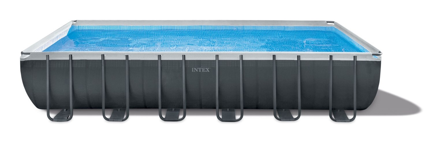 Intex Ultra XTR Frame Piscina Fuori Terra Rettangolare 732x366x132 cm, Capacità 31805 L, Pompa Filtro a Sabbia 7900 L/h, Grigio