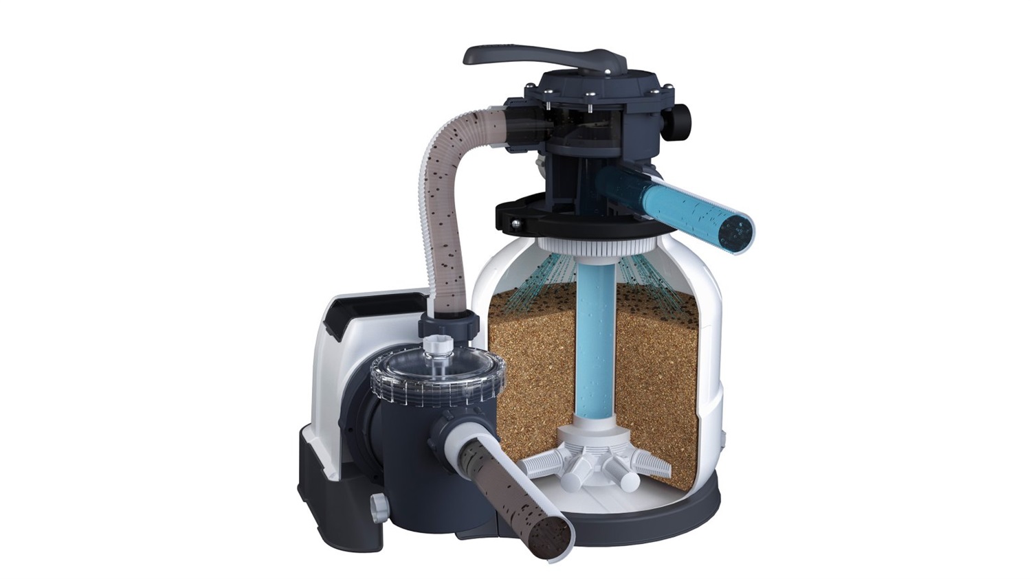 Intex Ultra XTR Frame Piscina Fuori Terra Rettangolare 732x366x132 cm, Capacità 31805 L, Pompa Filtro a Sabbia 7900 L/h, Grigio