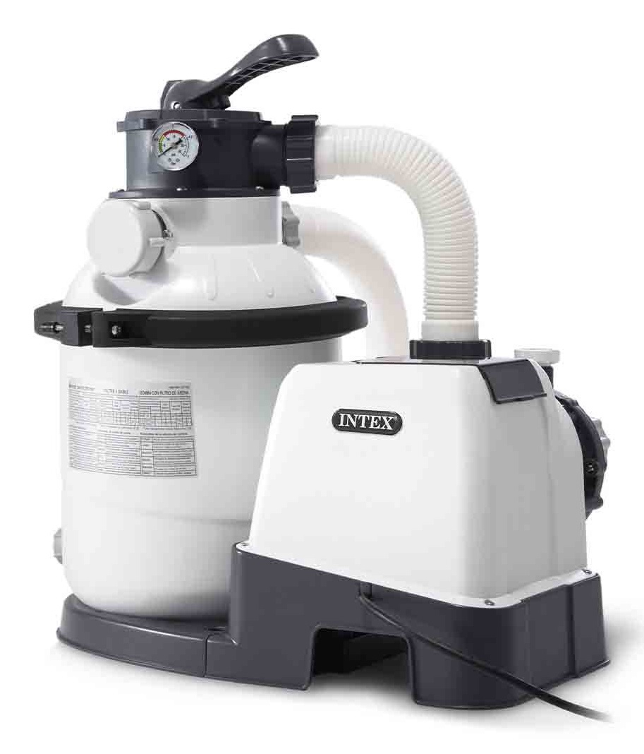 Intex 26644 Pompa Filtro a Sabbia Krystal Clear - Flusso d'Acqua 5700 L/h, Flusso di Sistema 4000 L/h, Plastica Bianco, Compatibile con Piscine Ultra XTR Frame