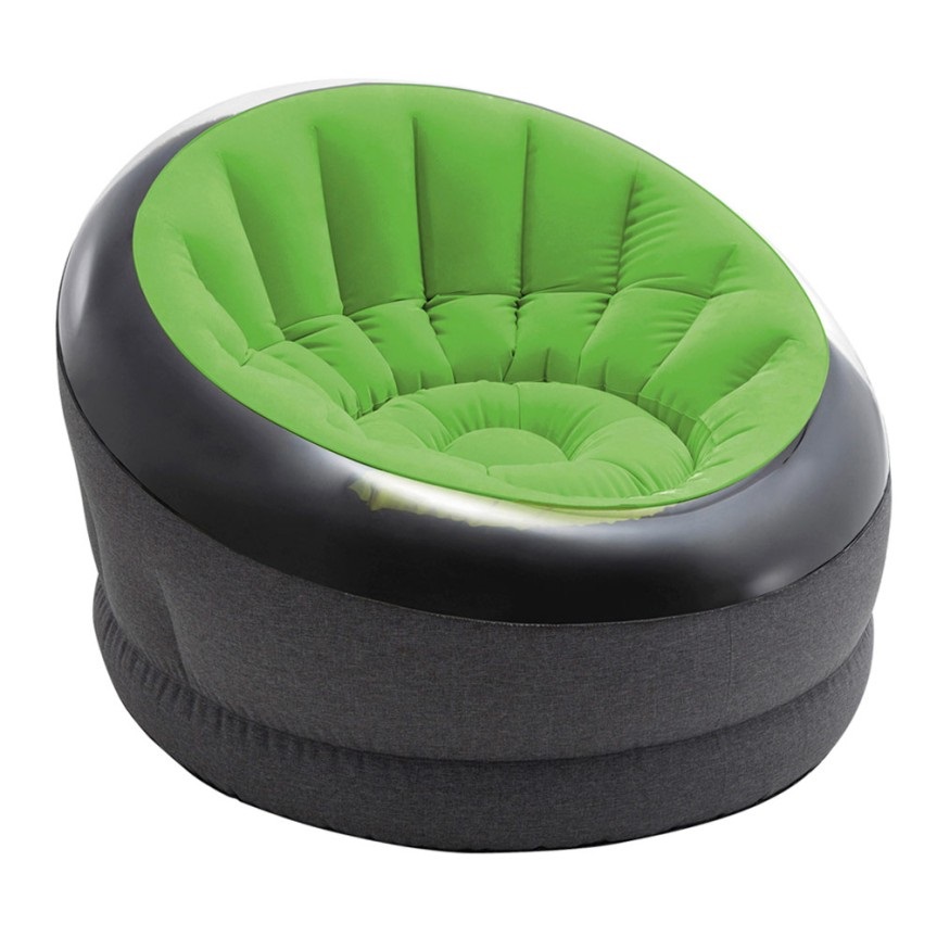 Intex Poltrona Gonfiabile Empire - Design Moderno, 112x109x69 cm, Colori Assortiti, Rivestimento Floccato