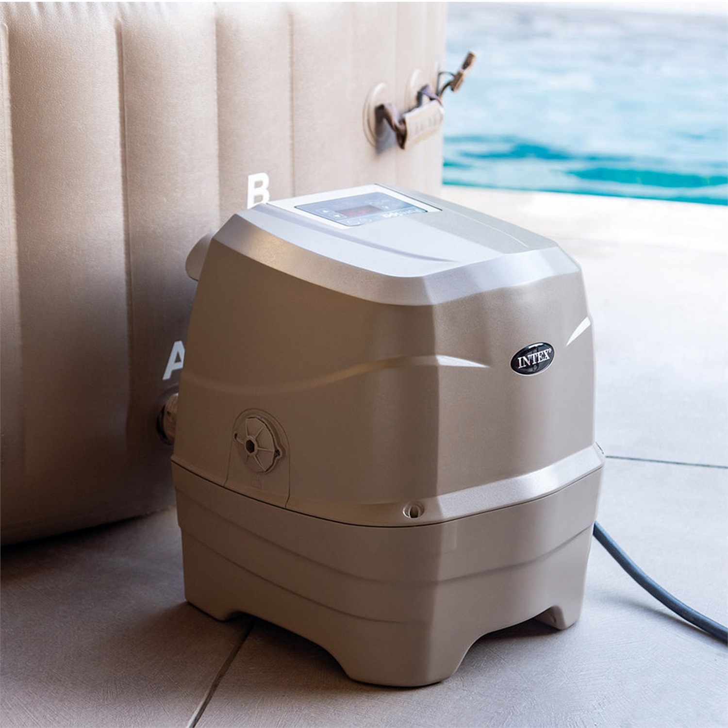 Intex PureSpa Bubble Massage 28428EX - Vasca Idromassaggio Gonfiabile 6 Posti, 140 Getti, Riscaldatore, PVC, 216x71 cm