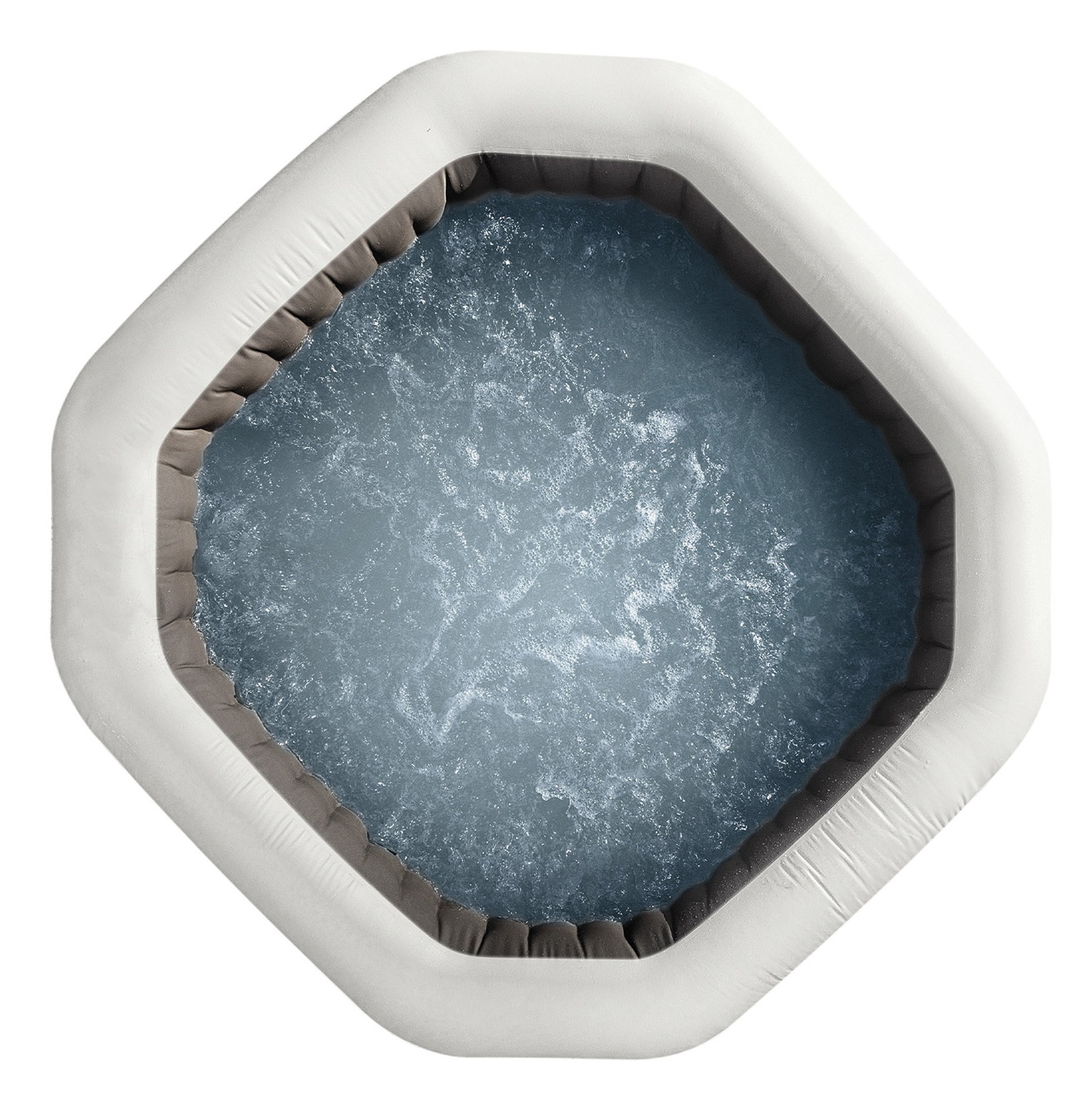 Intex PureSpa Jet & Bubble Deluxe Ottagonale 4 Posti - Vasca Idromassaggio Gonfiabile Nero 201x71 cm con 120 Getti e Riscaldatore