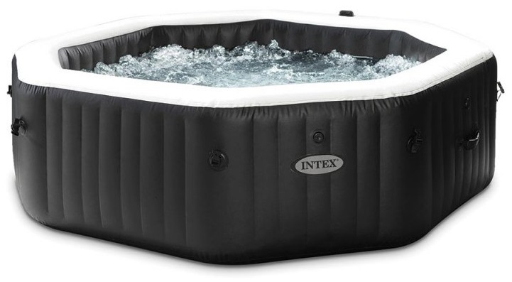 Intex Pure Spa Jet & Bubble Deluxe Ottagonale 6 Posti 213x213x71 cm Piscina Idromassaggio Gonfiabile Nero