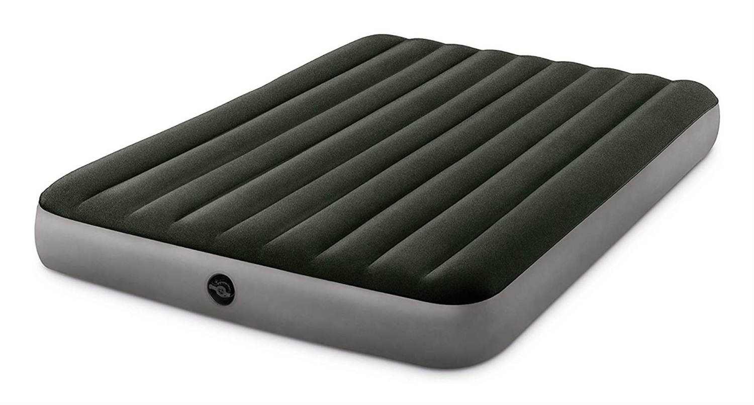 Intex Materasso Gonfiabile Matrimoniale Prestige Downy con Tecnologia Fiber-Tech - 152x203x25 cm, Verde Scuro