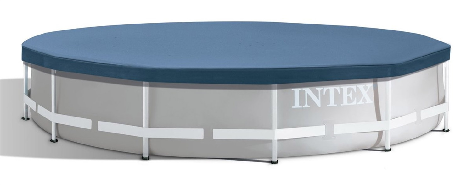 Intex 28031 Telo Copertura per Piscina Rotonda Ø 366 cm in Vinile Blu con Fori di Drenaggio