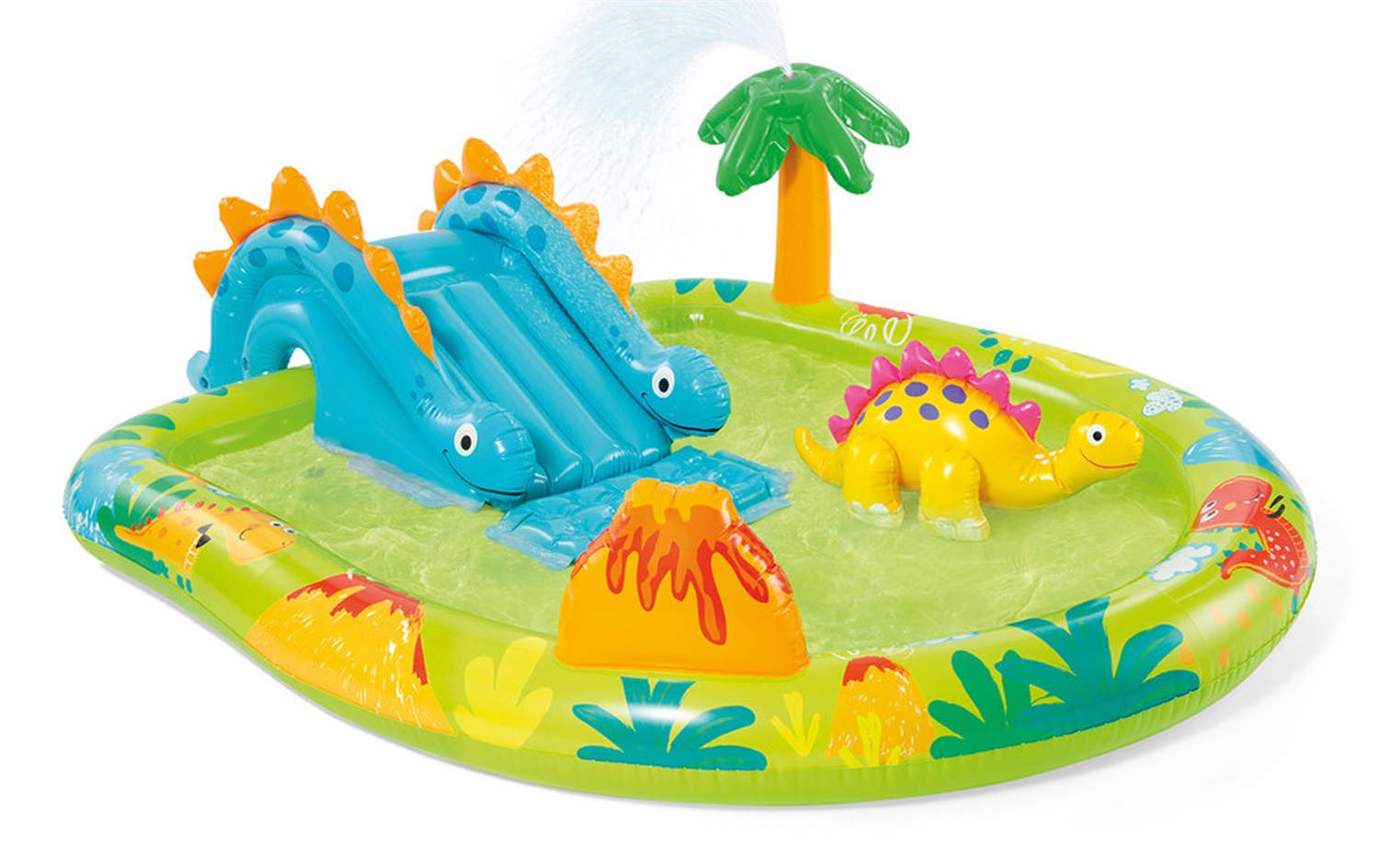 Intex Playcenter Dinosauri Gonfiabile 191x152x58 cm - Piscina con Scivolo per Bambini dai 2 Anni