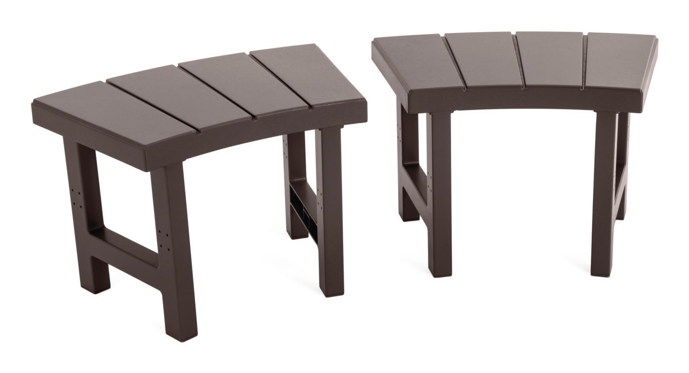 Intex 28514 - Panchina per PureSpa Rotonda 4 posti, Set di 2 panchine medie in Plastica Marrone, Altezza 40 cm