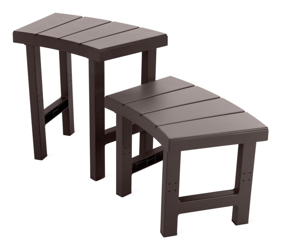 Intex 28515 Set di Panchine per PureSpa Rotonda 4 posti - 2 Panchine Medie e 2 Panchine Alte in Polipropilene Marrone Scuro