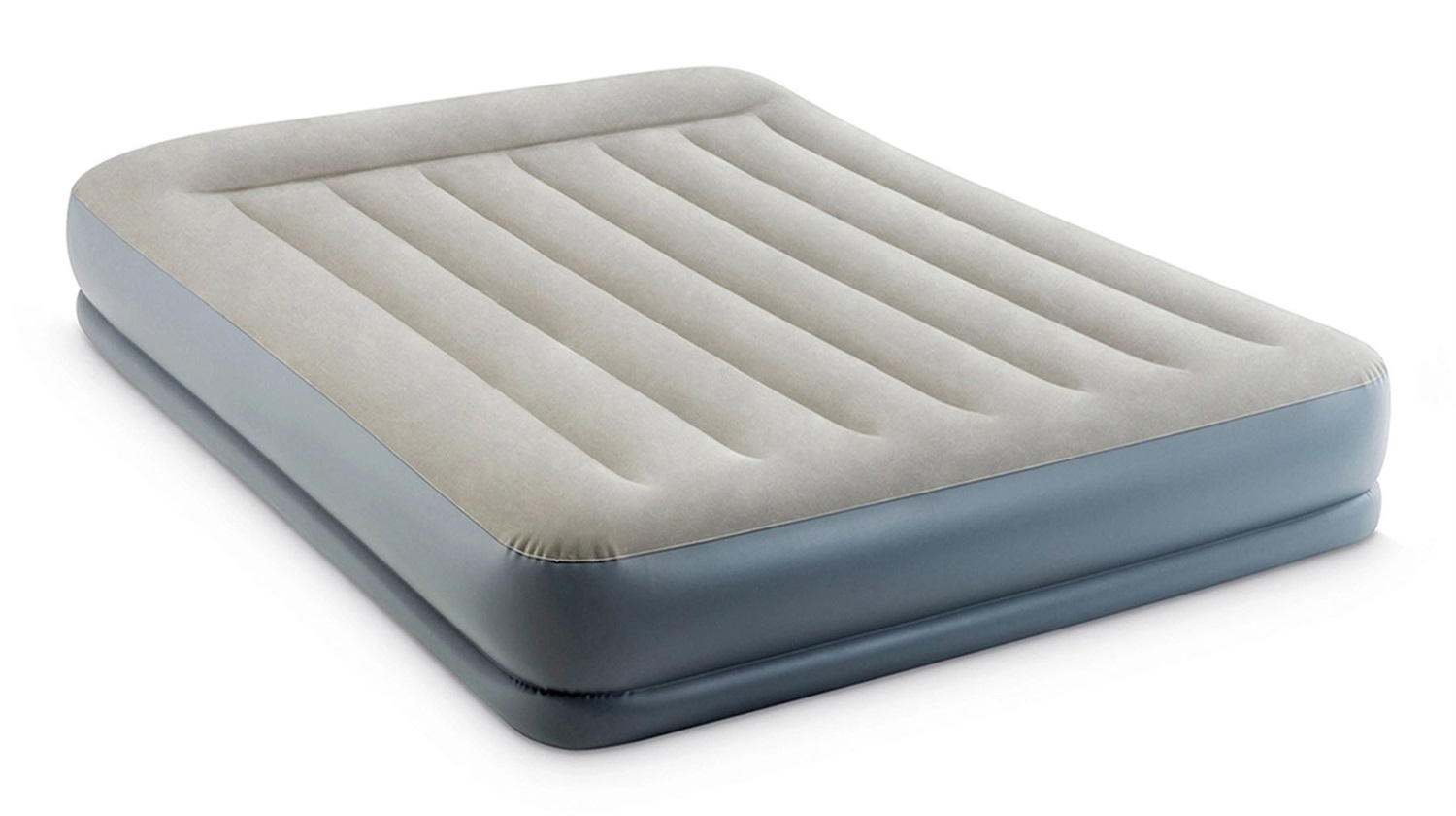 Intex Materasso Dura-Beam Pillow Rest Mid-Rise Matrimoniale Autogonfiante 152x203x30 cm con Pompa Elettrica Integrata e Cuscino Ergonomico - Colore Crema
