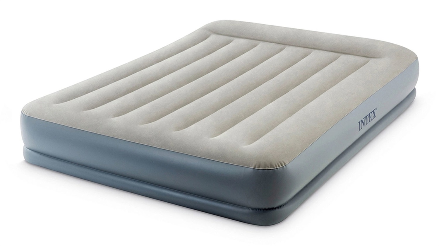 Intex Materasso Dura-Beam Pillow Rest Mid-Rise Matrimoniale Autogonfiante 152x203x30 cm con Pompa Elettrica Integrata e Cuscino Ergonomico - Colore Crema