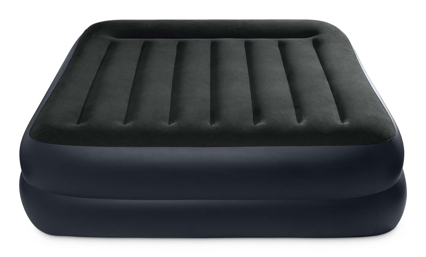 Intex Dura-Beam Pillow Rest Raised Materasso Gonfiabile Matrimoniale 152x203x42 cm con Cuscino Ergonomico e Pompa Elettrica Inclusa - Blu Scuro