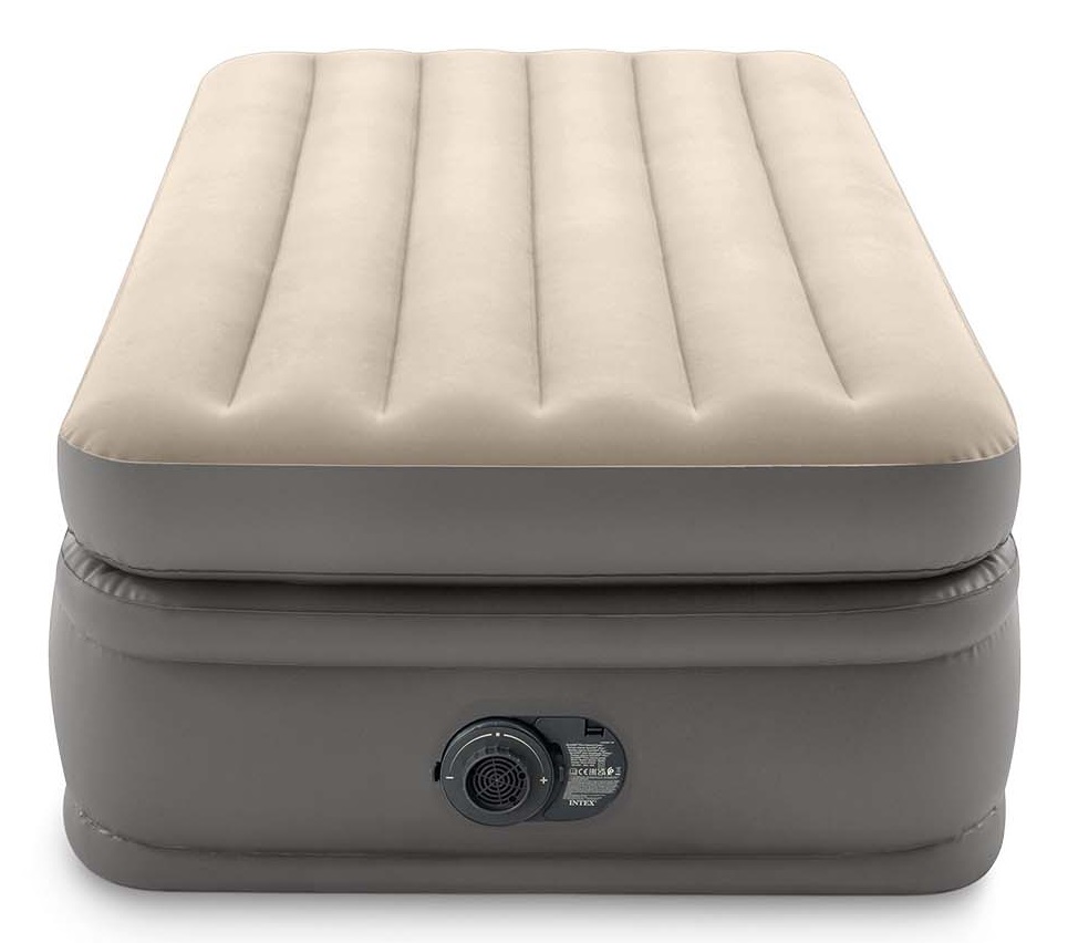 Intex Materasso Gonfiabile Dura-Beam Prime Comfort Singolo con Pompa Elettrica Incorporata - 99x191x51 cm, Tecnologia Fiber-Tech