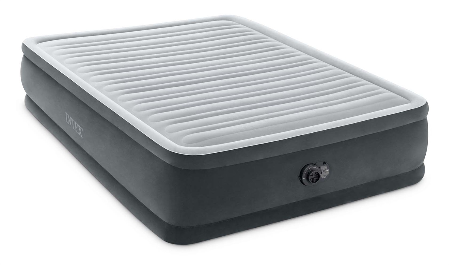 Intex Materasso Dura-Beam Comfort Plush Elevated Matrimoniale 152x203x46 cm con Pompa Elettrica - Grigio Chiaro