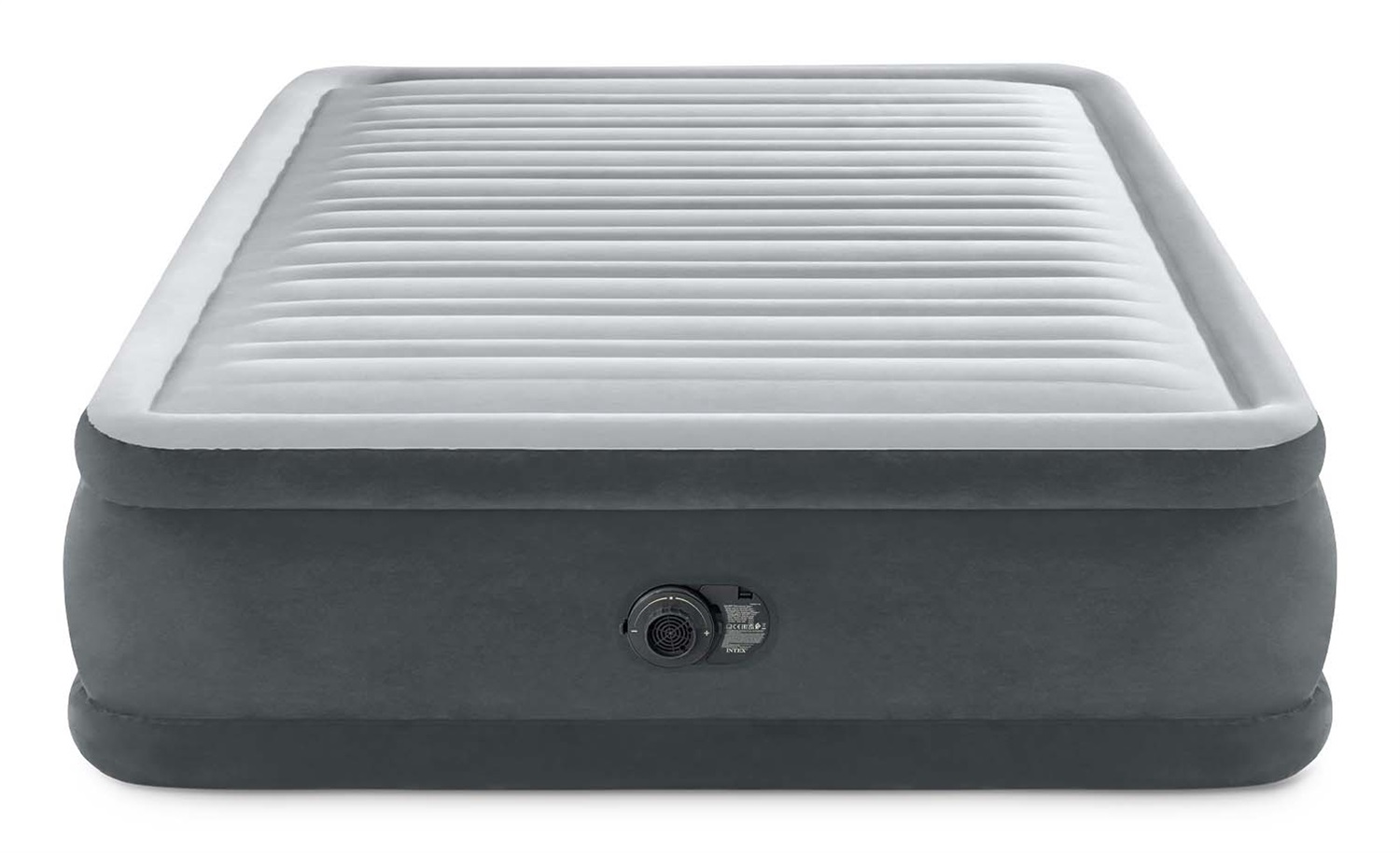 Intex Materasso Dura-Beam Comfort Plush Elevated Matrimoniale 152x203x46 cm con Pompa Elettrica - Grigio Chiaro