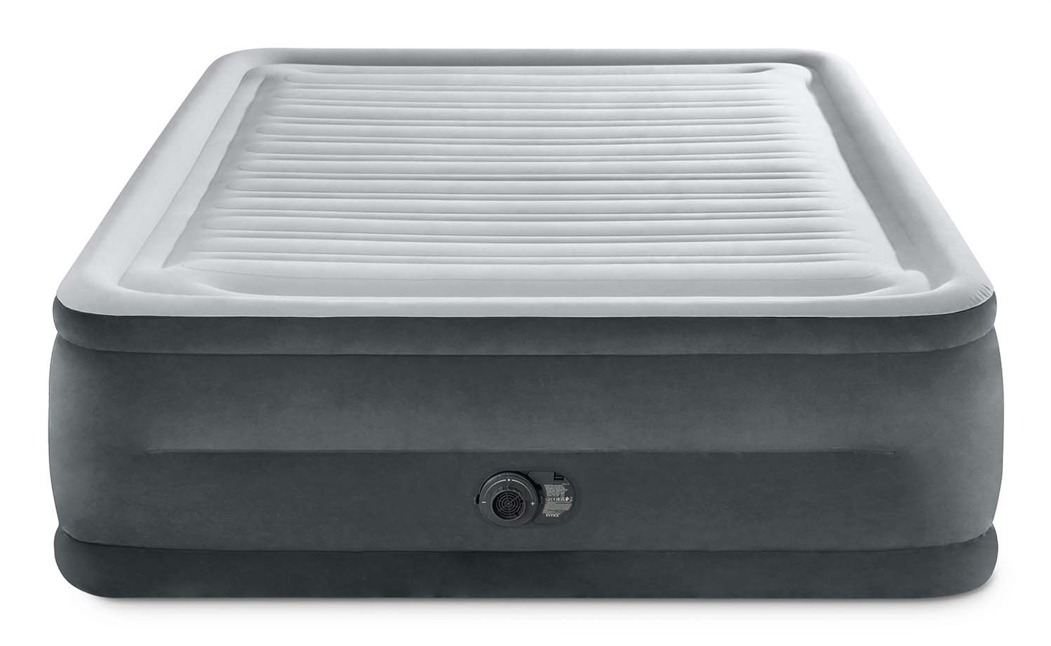 Intex Dura-Beam Comfort Plush Materasso Gonfiabile Matrimoniale Autogonfiante 152x203x56 cm Grigio Chiaro con Pompa Integrata