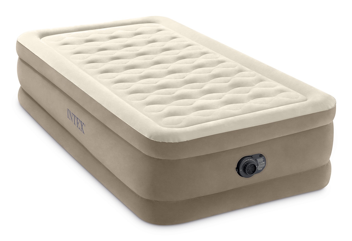 Intex 64426ND Materasso ad Aria Singolo Ultra Plush con Pompa Elettrica Incorporata, 99x191x46 cm, Tecnologia Fiber-Tech