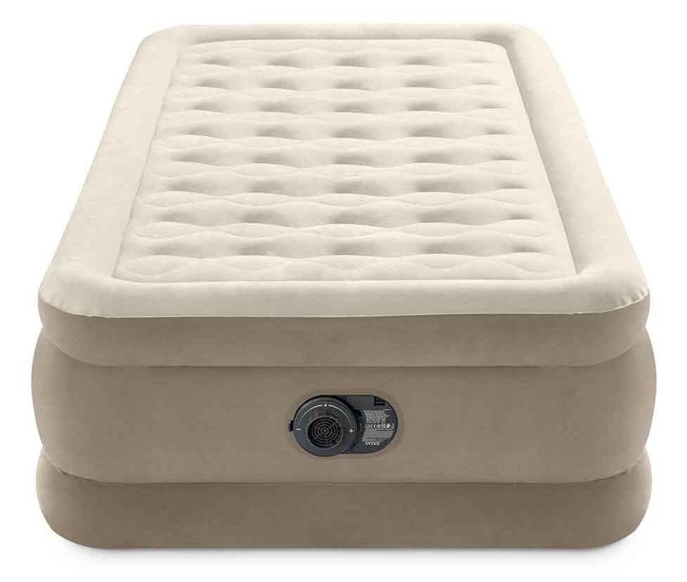 Intex 64426ND Materasso ad Aria Singolo Ultra Plush con Pompa Elettrica Incorporata, 99x191x46 cm, Tecnologia Fiber-Tech