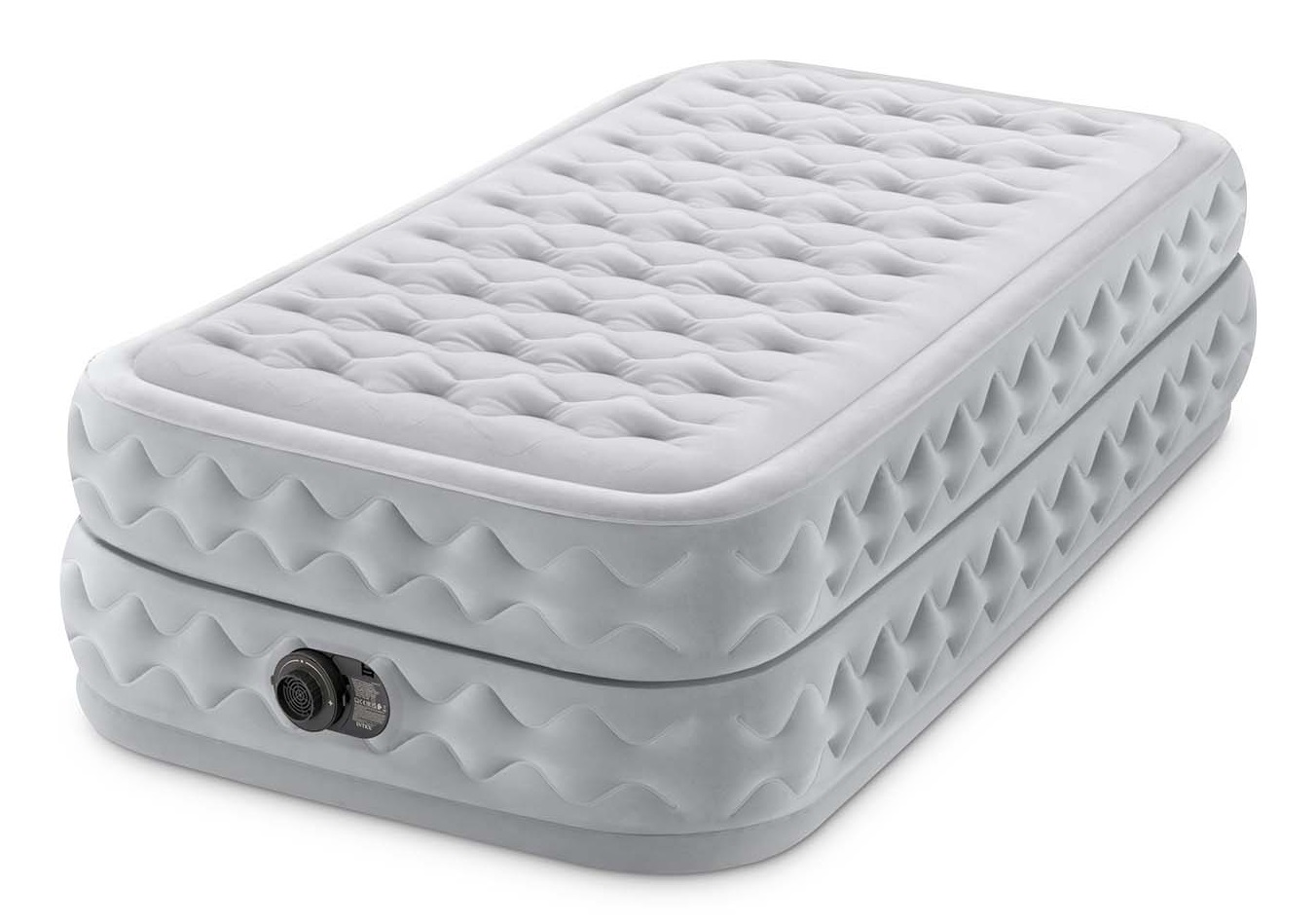 Intex Materasso Gonfiabile Dura-Beam Supreme Air-Flow Autogonfiante 99x191x51 cm con Pompa Elettrica, Grigio Chiaro