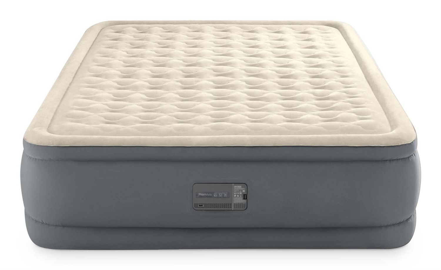Intex DuraBeam PremAire II Materasso Gonfiabile Matrimoniale con Pompa Elettrica e USB, 152x203x46 cm, Tecnologia Fiber-Tech, Superficie Floccata