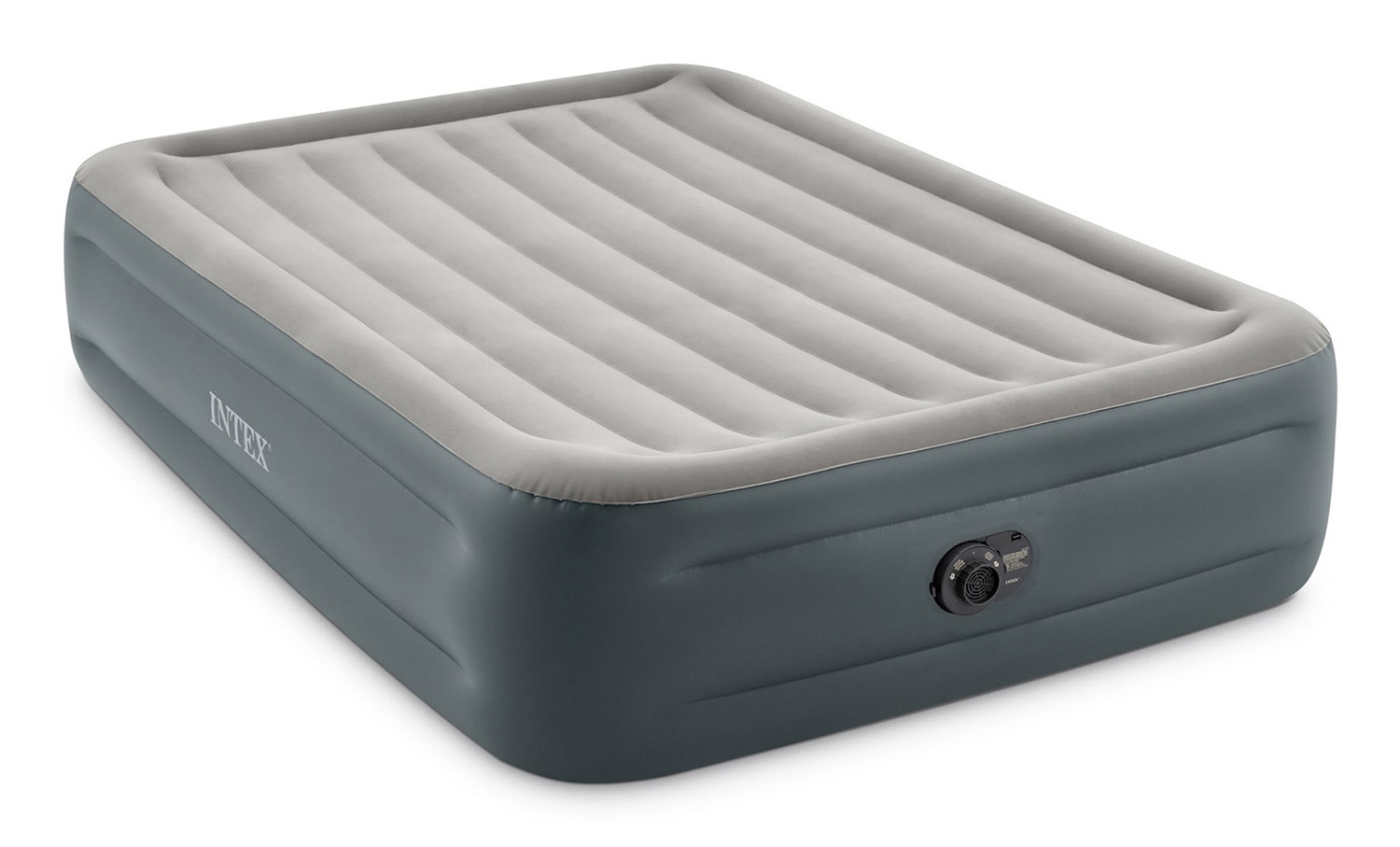 Intex Materasso Dura-Beam Essential Rest Matrimoniale con Pompa Elettrica Incorporata, 152x203x46 cm, Cuscino Integrato, Rivestimento Vellutato