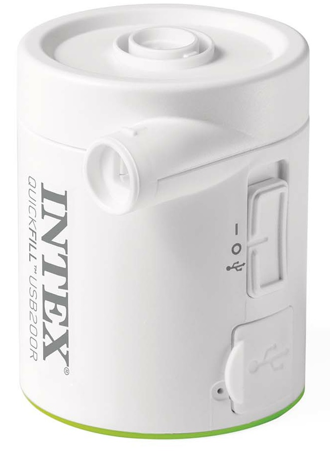 Intex Pompa Elettrica Ricaricabile QuickFill USB200R - Gonfia e Sgonfia, Ricarica USB, Adatta per Interni ed Esterni
