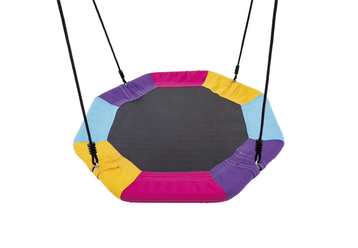 Intex 44125 - Altalena da Giardino per Bambini con Seggiolino e Dondolo Nido Ottagonale, Acciaio Verde e Azzurro, Dimensioni 254x235x200 cm