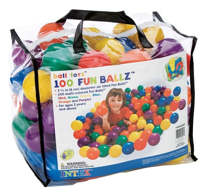 Intex 49600NP - Piscina con 100 Palline Fun Ballz Multicolore Ø 8 cm