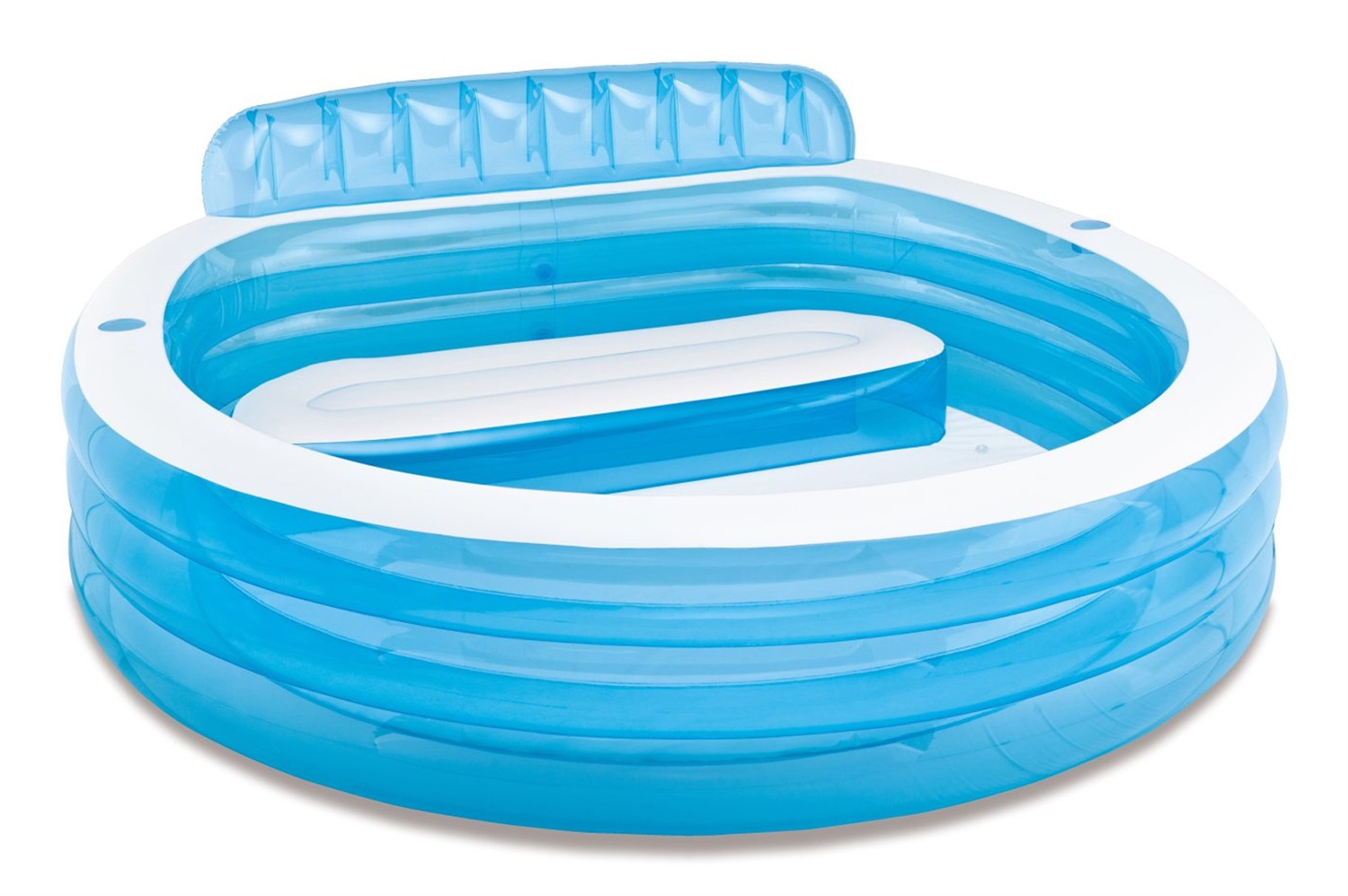 Intex 57190NP Piscina Gonfiabile Family Lounge con Poltrona, 229x218x79 cm, Vinile, 590L, Bianco/Azzurro