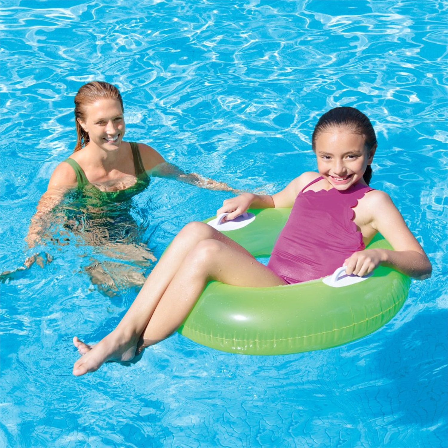 Intex Salvagente con Maniglie 76 cm - Vinile Resistente, Colori Assortiti, Sicuro per Bambini