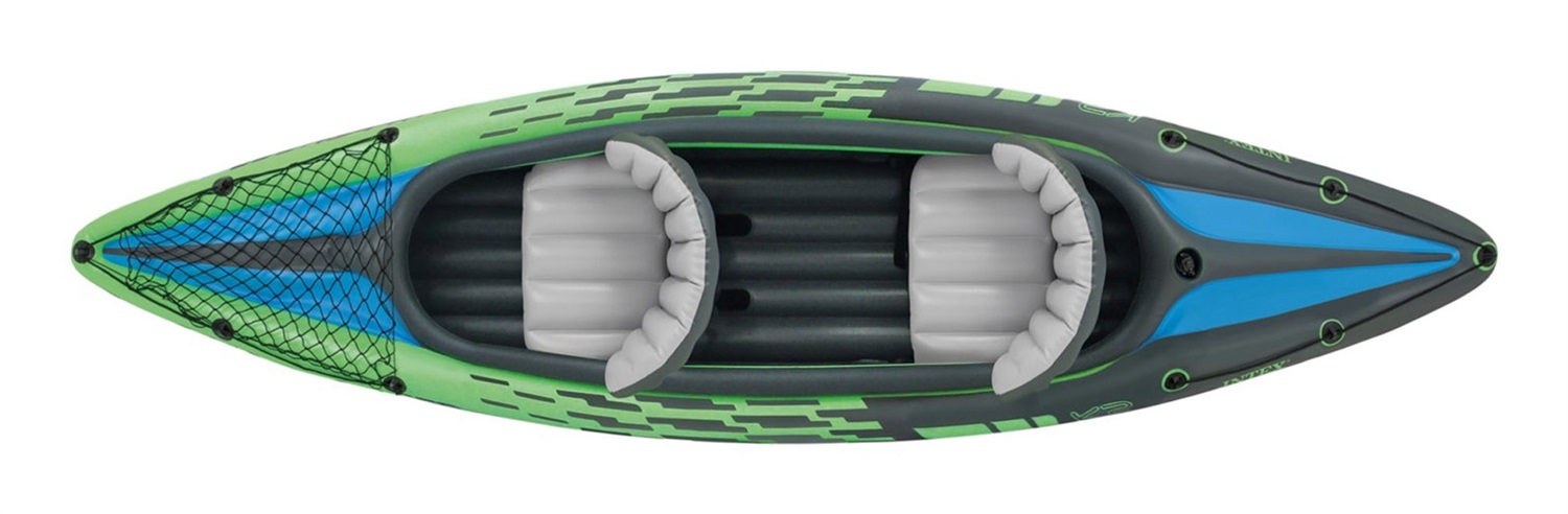 Intex Canoa Gonfiabile Challenger K2, 2 Posti, PVC SuperTough, 351x76x38 cm, con Remi e Pompa