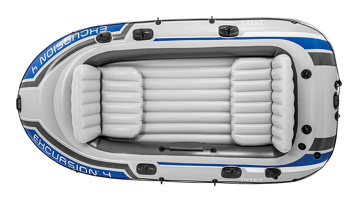 Intex Canotto Gonfiabile Excursion 4 - 315x165x43 cm, Capacità 4 Persone, Portata Massima 400 kg, Con Remi e Pompa Inclusi