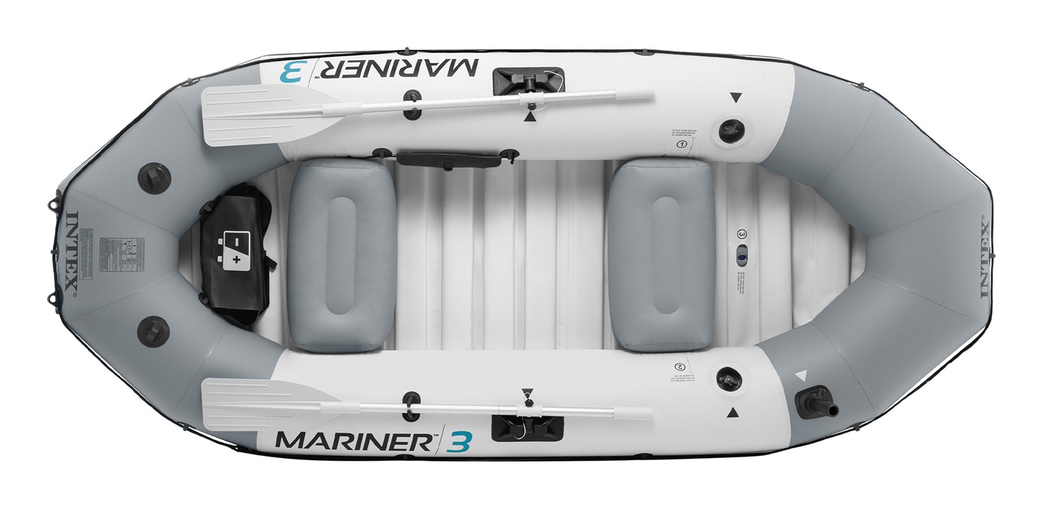 Intex Mariner 3 Canotto Gonfiabile per 3 Persone - 297x127x46 cm con Remi in Alluminio e Pompa Inclusa