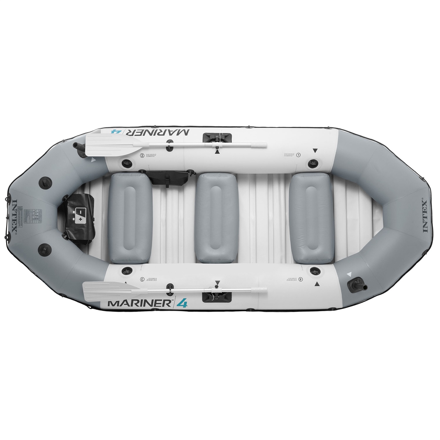 Intex Canotto Gonfiabile Mariner 4 - 328x145x48 cm, Capacità 4 Persone, Portata Massima 400 kg, con Pompa e Remi