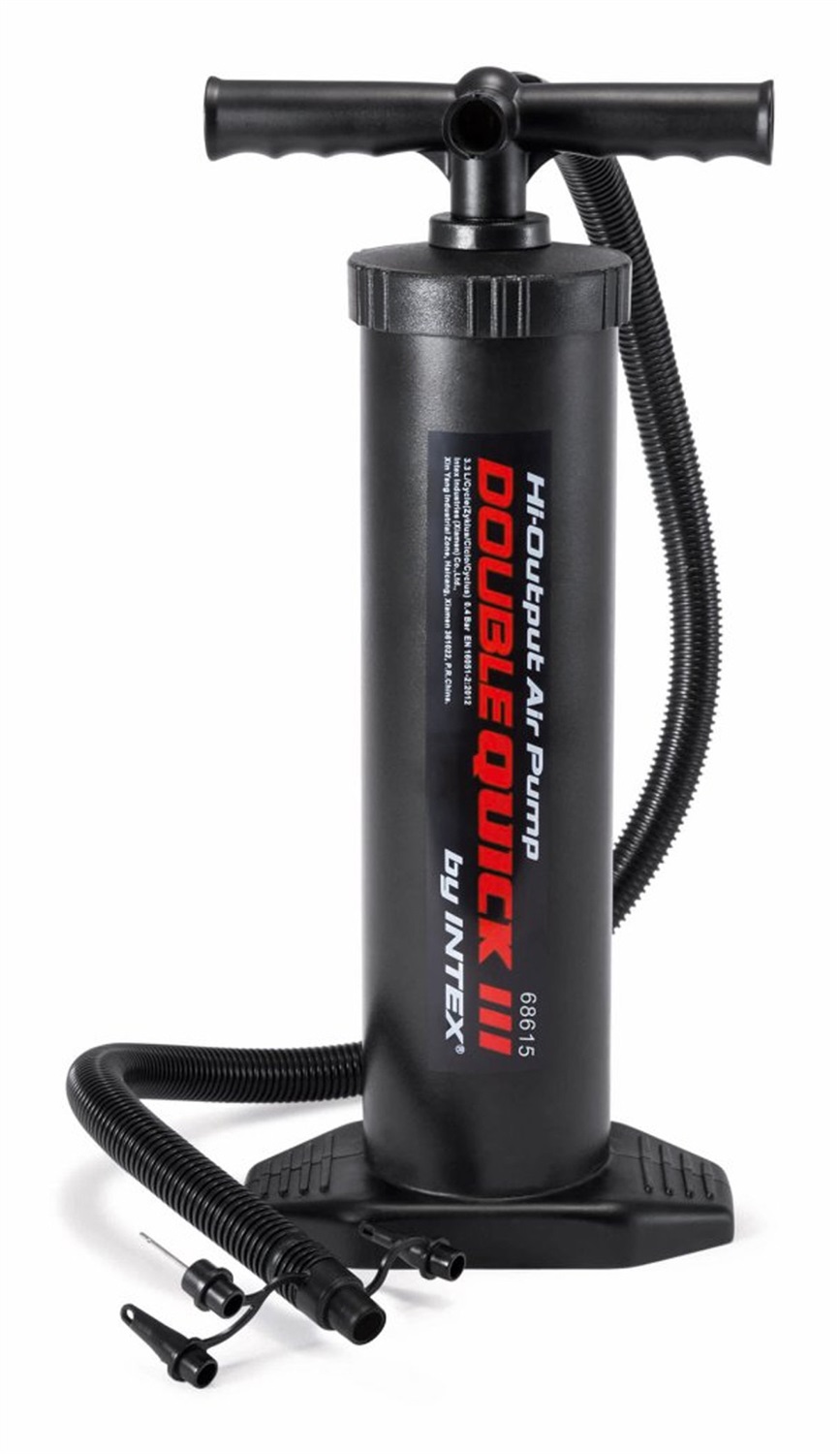 Intex Pompa Manuale Double Quick III 68615 - Gonfiaggio e Sgonfiaggio, 48 cm, Doppia Azione con 4 Beccucci