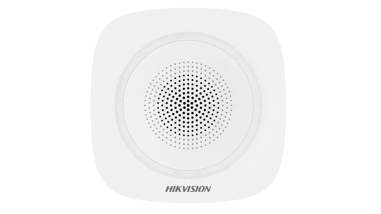 Hikvision DS-PS1-I-WE Sirena Interna Wireless 868 MHz con LED Blu, Potenza Sonora 90-110 dB, Configurabile tramite App