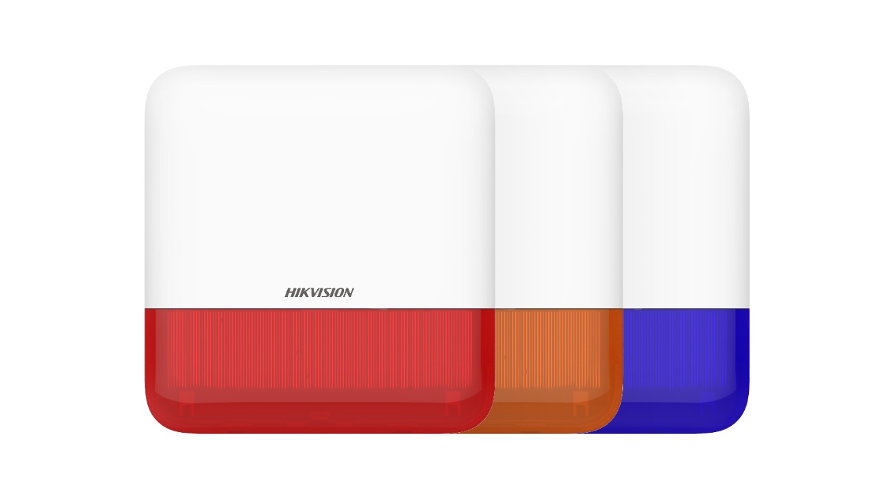 Hikvision DS-PS1-E-WE - Sirena Esterna Wireless 868MHz con 110dB, 3 Modalità Sonore, Indicatore LED Arancione, IP65