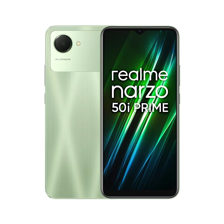 realme Narzo 50i Prime Smartphone 4 64GB, Schermo 6,5'' HD , Batteria 5000mAh, Camera AI 8MP, Processore Unisoc T612, Colore Verde Menta